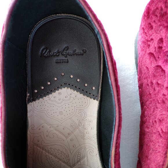 Robert Graham Velvet Skull Embossed Loafer, Comfortable Casual Sonoma Wine NIB main image 6